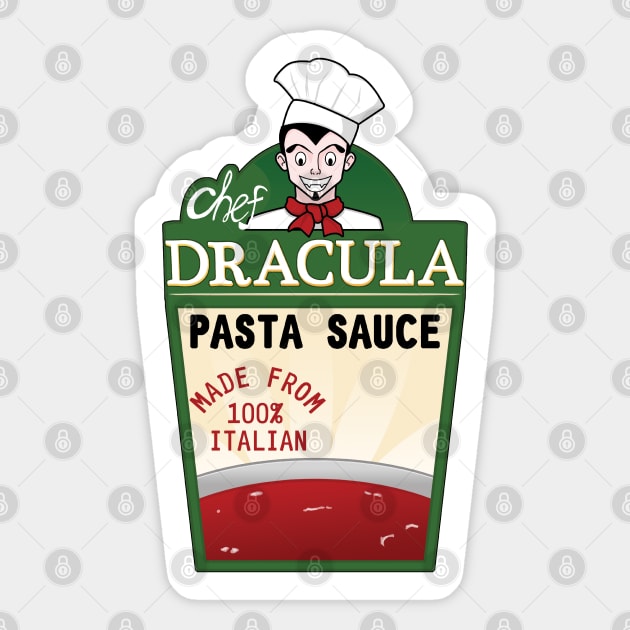 CHEF DRACULA PASTA SAUCE Sticker by droidmonkey